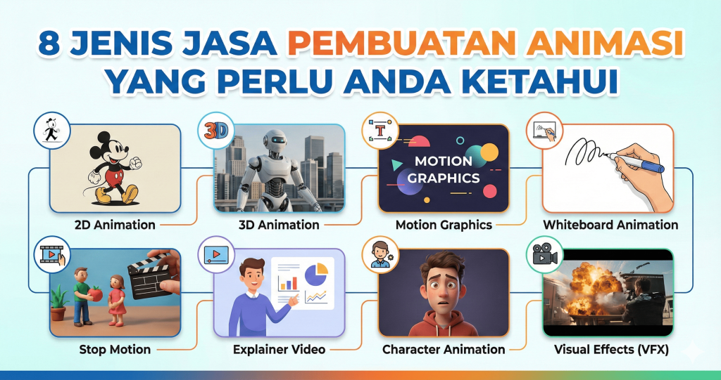 8 Jenis Jasa Pembuatan Animasi untuk Kebutuhan Bisnis Modern